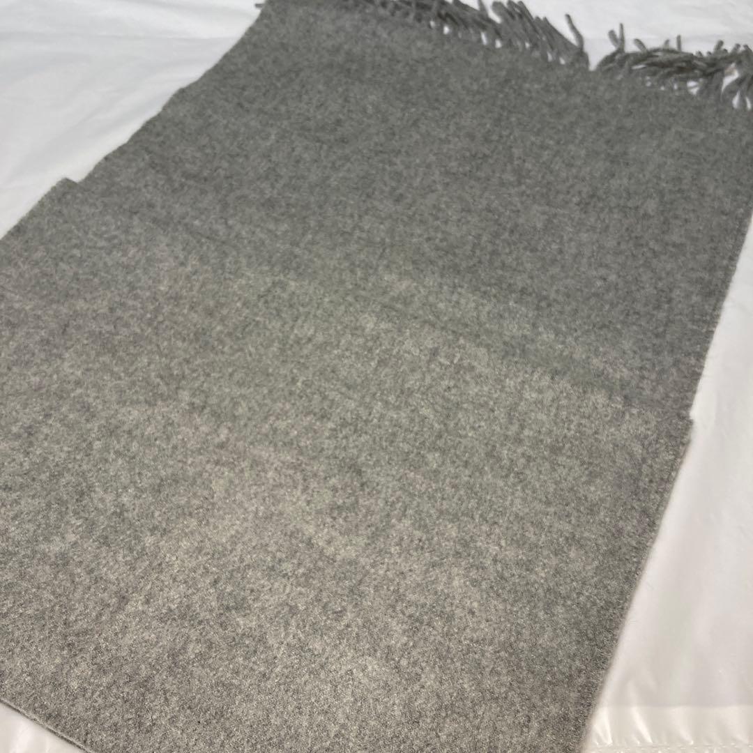 極美品 ジョンストンズ カシミヤ100％ 中判ストール ライトグレー 国内正規品