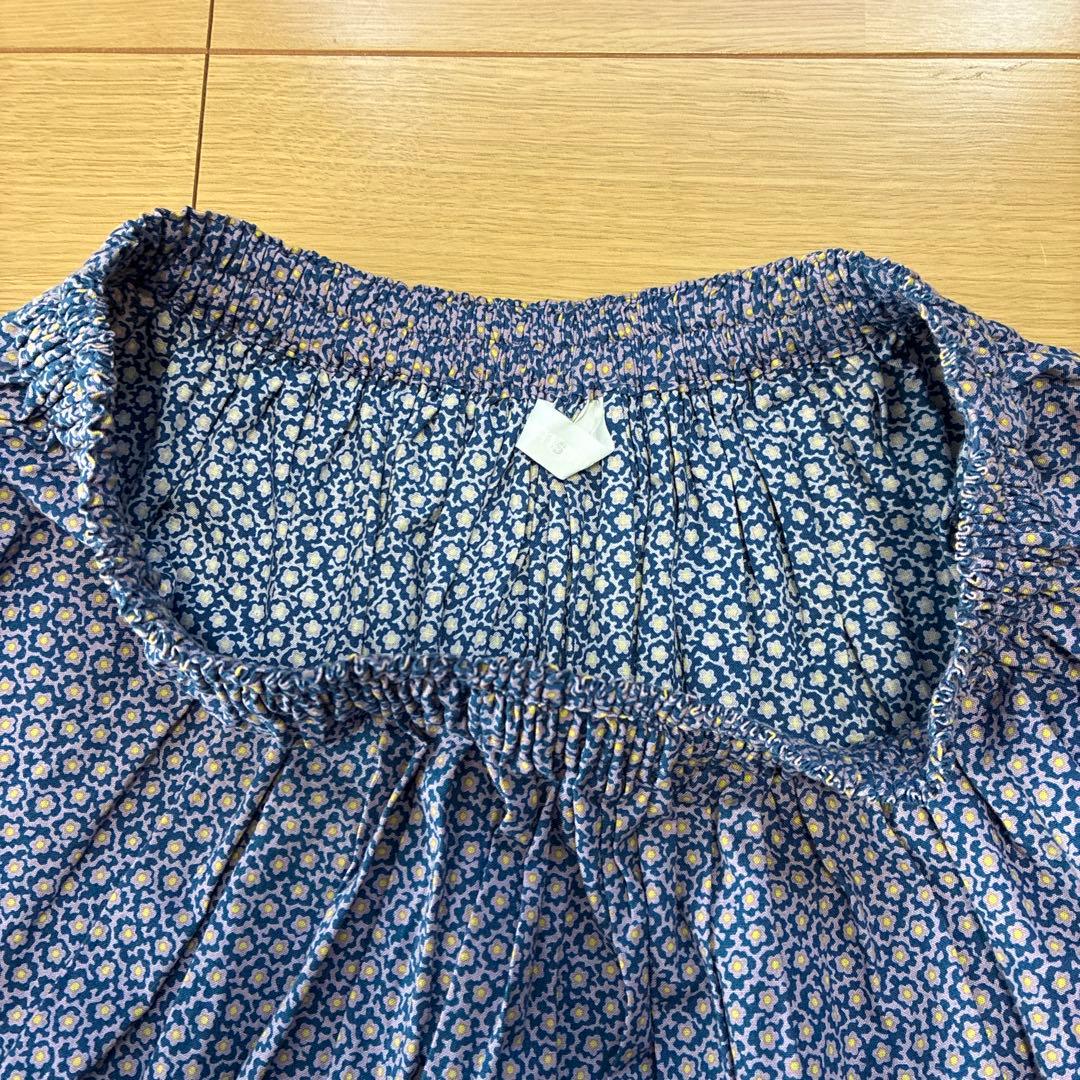 ホームスパン 小花柄 スカート パープル Sサイズ