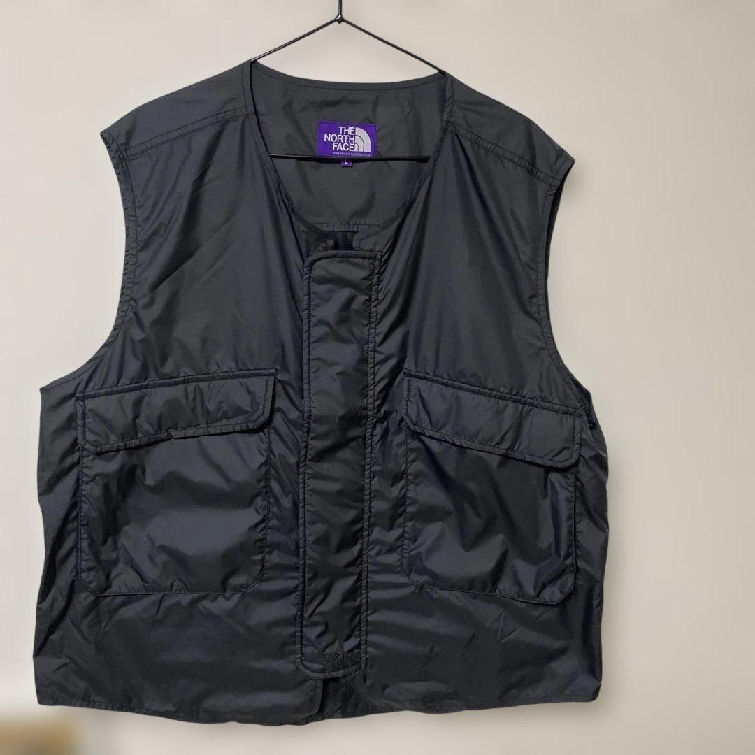 美品ザノースフェイスパープルレーベルマウンテン ウィンド ベスト黒L