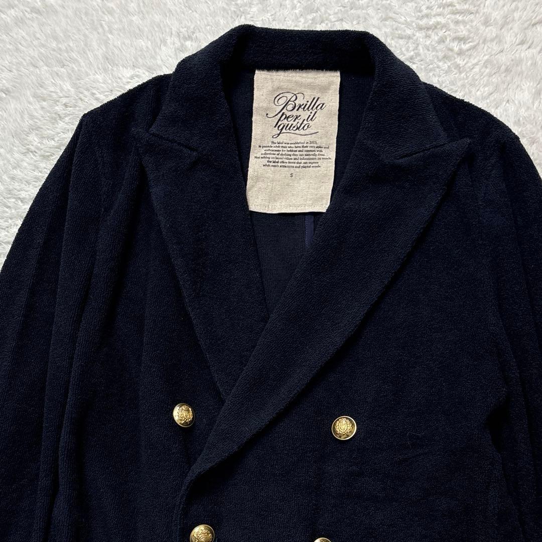 Brilla per il gusto パイルジャケット　ダブルボタン　ネイビー