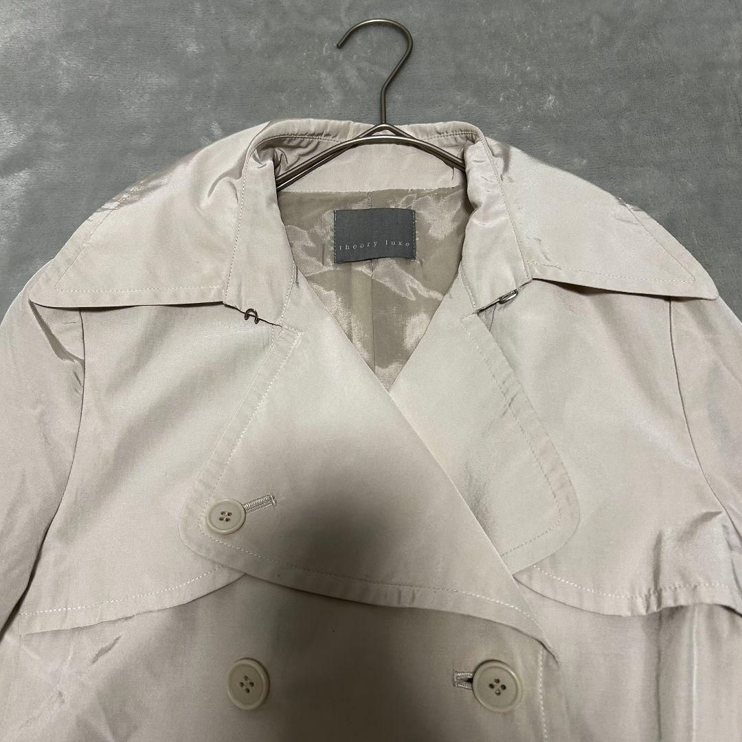 特価 美品✨️セオリーリュクス トレンチコート　42 ビッグカラー 大きいサイズ