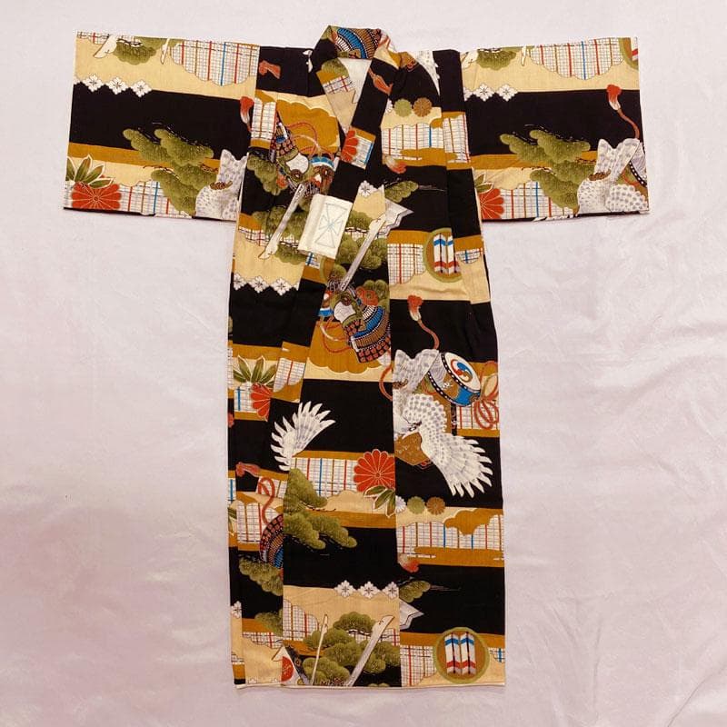 511ay31◎でんちセット ちゃんちゃんこ 男児 お宮参り 鷹 松◎美品