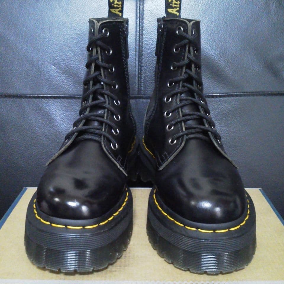 Dr.Martens JADON UK4 黒 厚底 8ホール サイドジップ