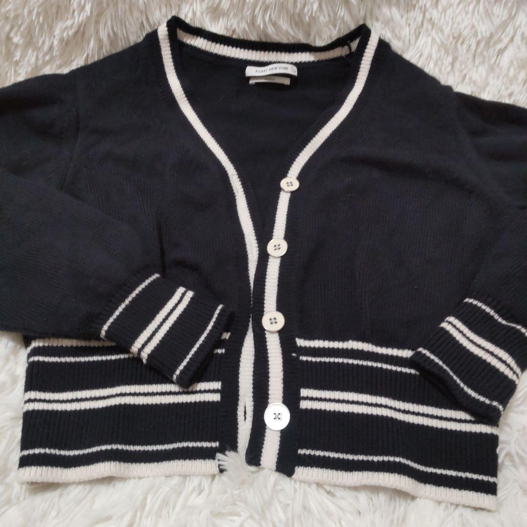 FOXEY NEW YORK ロゴ入り カーディガン 38