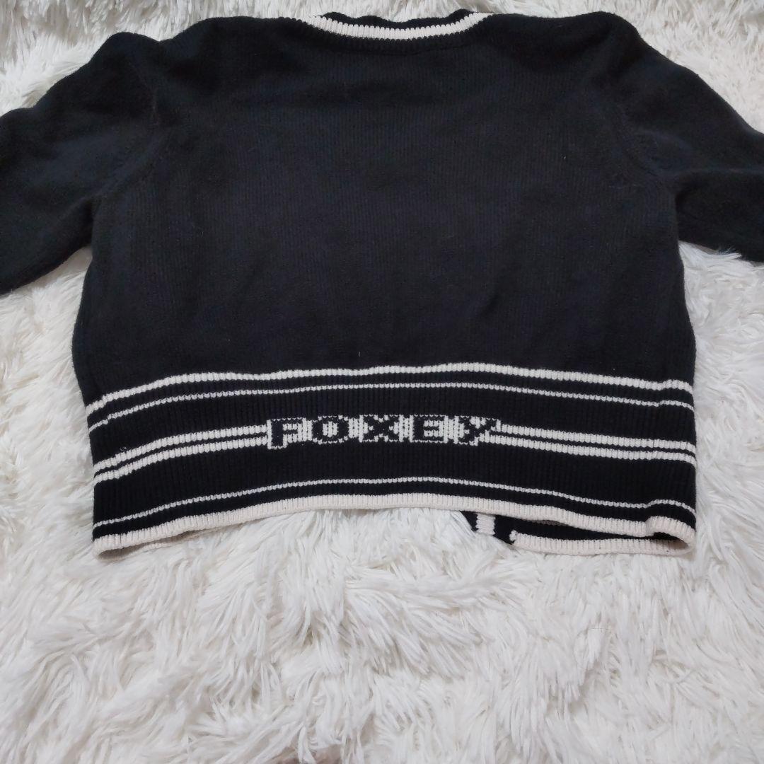 FOXEY NEW YORK ロゴ入り カーディガン 38