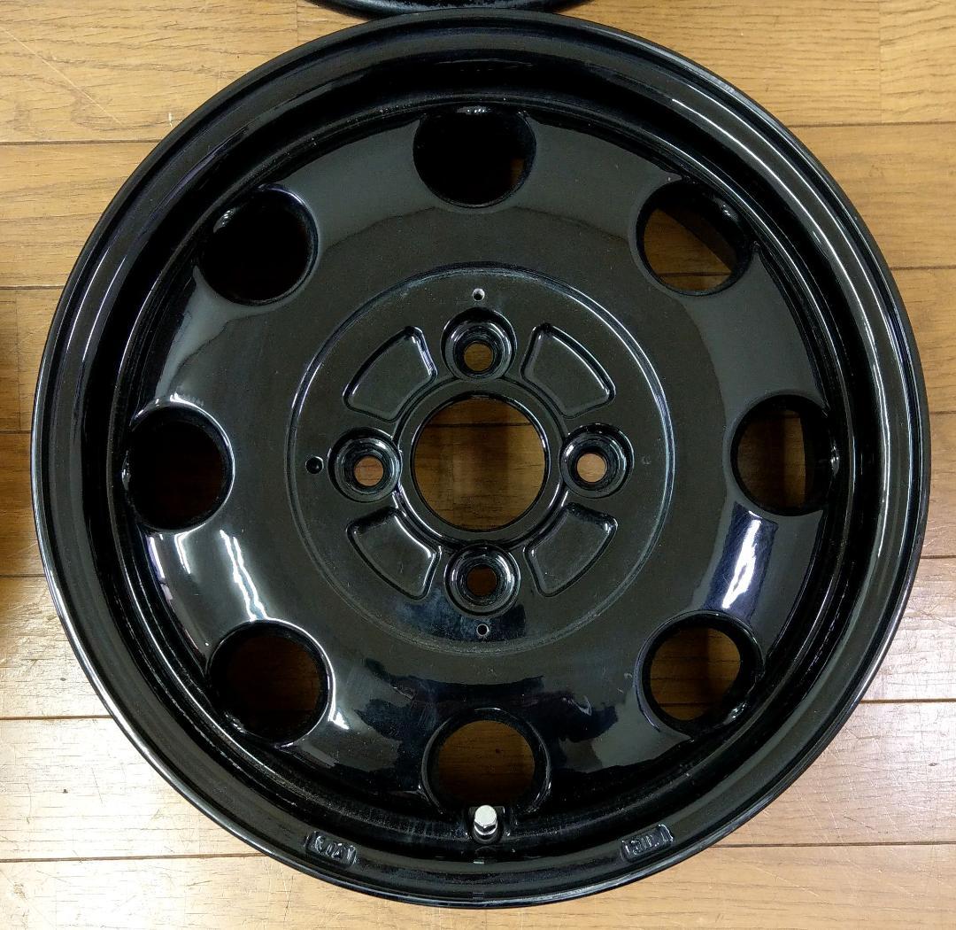 美品 ブラック＆メッキ 軽用 デザインホイール 14インチ 4H 4J ET45