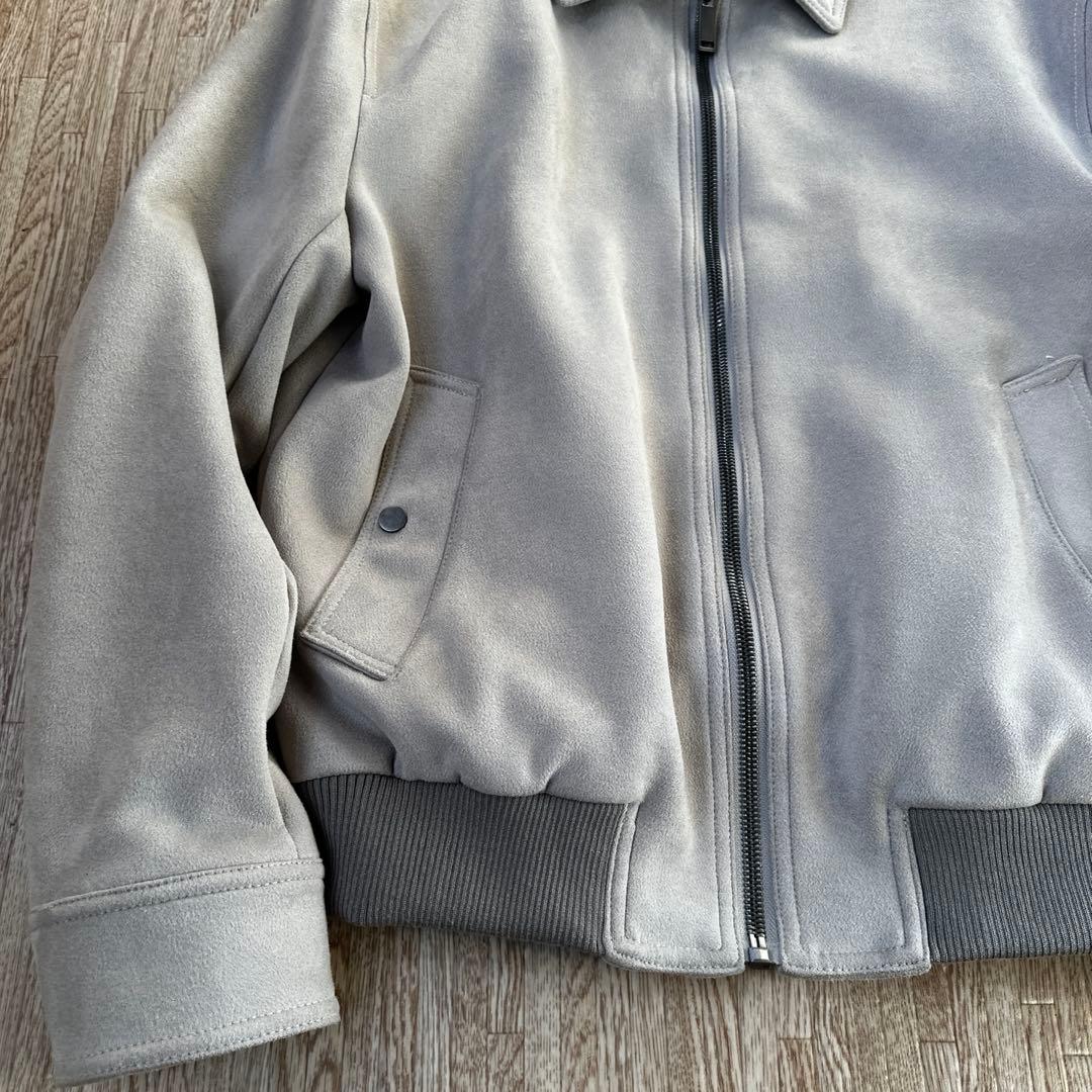 ZARA フェイクスウェードジャケット　ライトグレー　L
