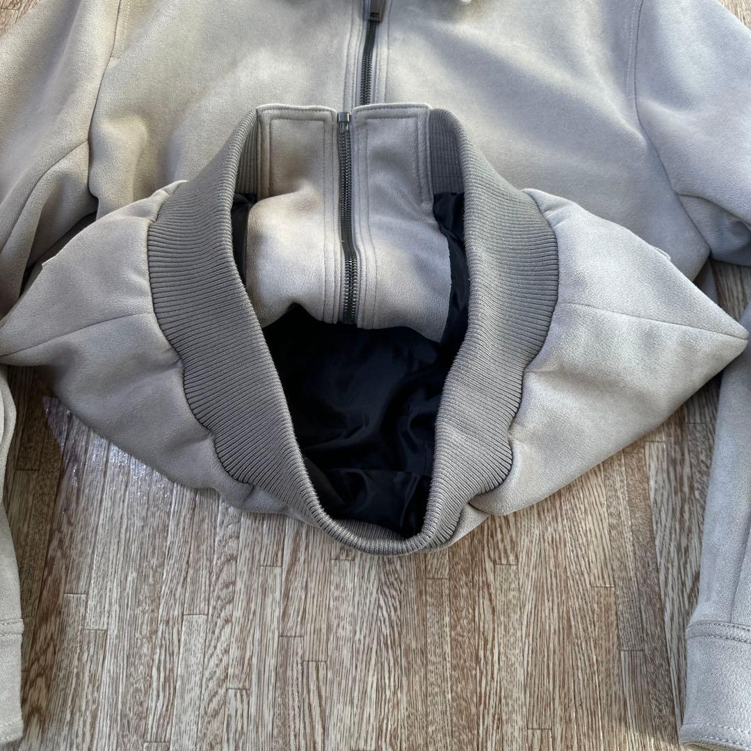 ZARA フェイクスウェードジャケット　ライトグレー　L