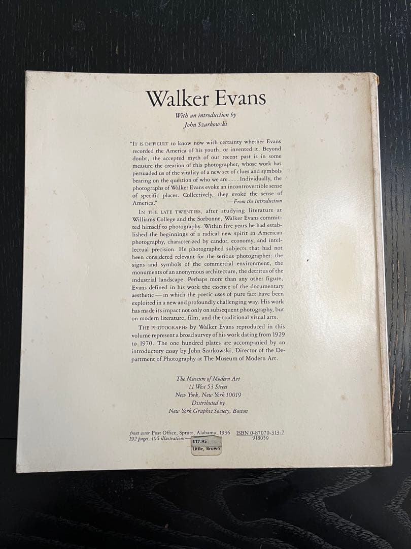 Walker Evans 写真集 1971年製 MoMA ニューヨーク近代美術館