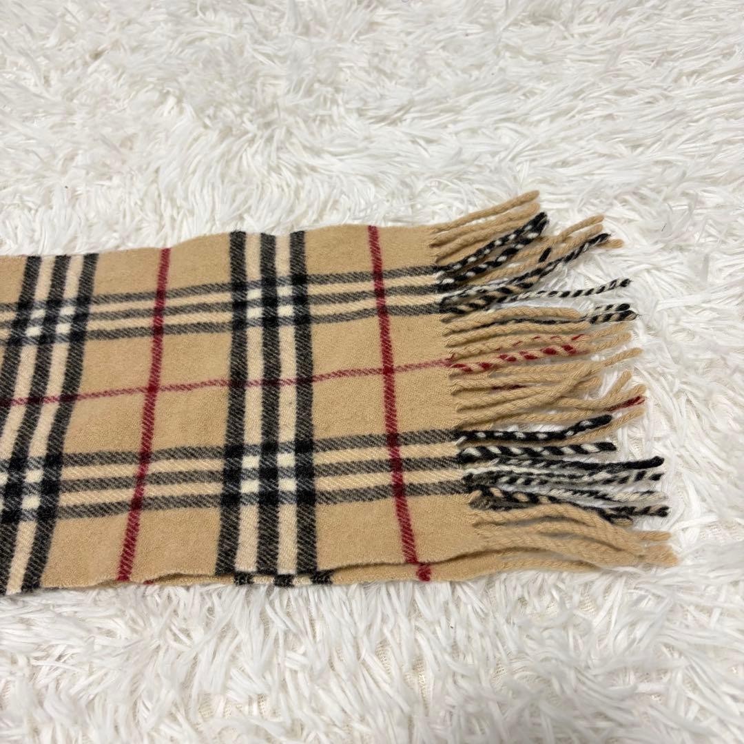 バーバリー　ノバチェック カシミヤ ウール　マフラー ベージュ