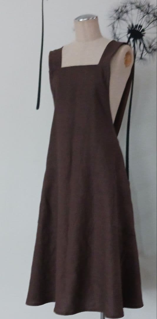 専用　Linen 100　ほか　エプロン　Ｍ～　Red　ブルー　ブラウン　計3点