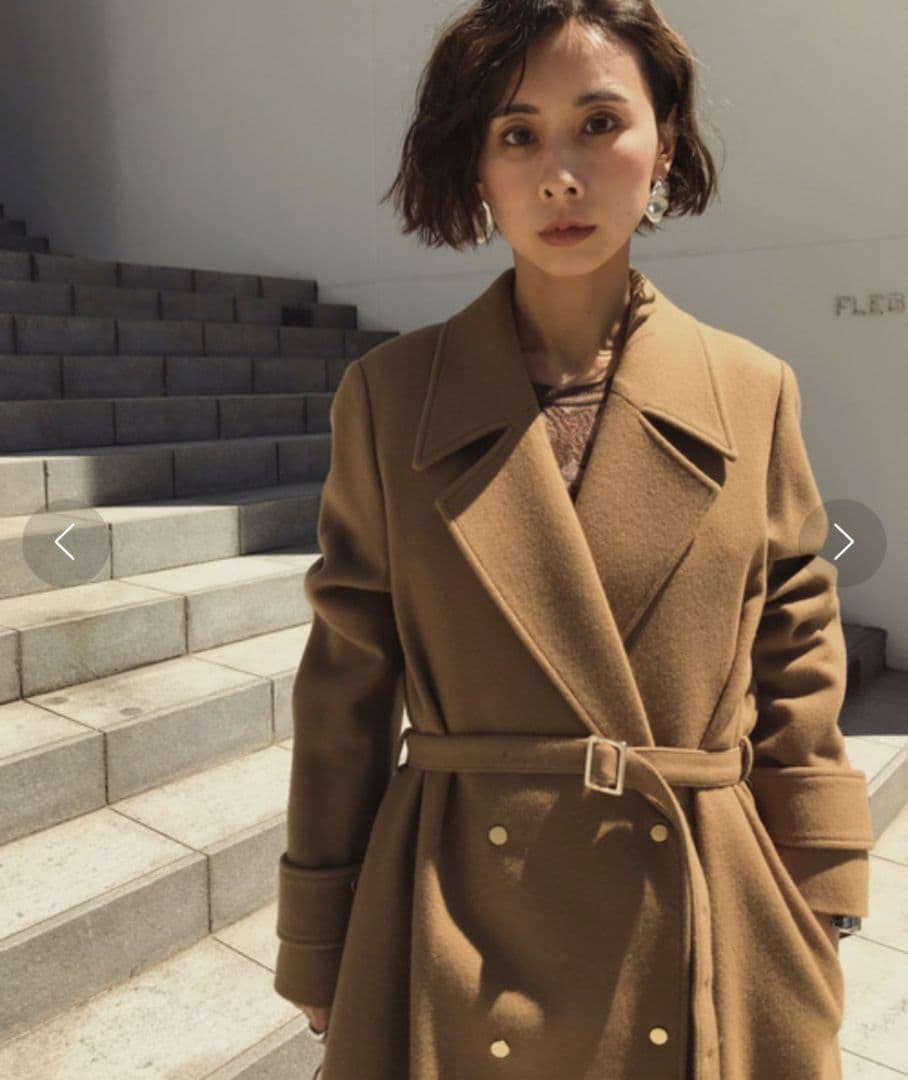 Ameri　BELT FLARE LONG COAT