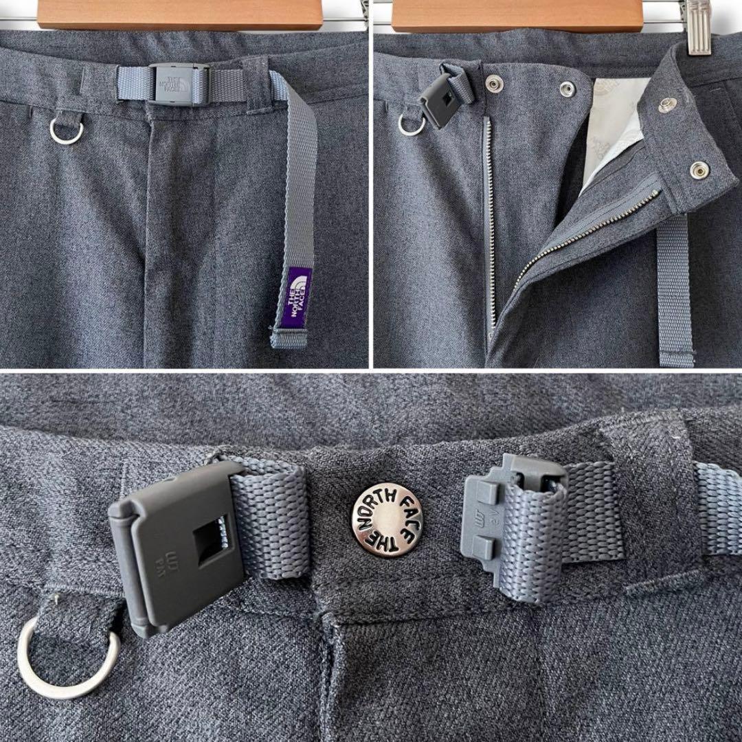 美品 ザノースフェイスパープルレーベル ロング パンツ ボトムス グレー メンズ