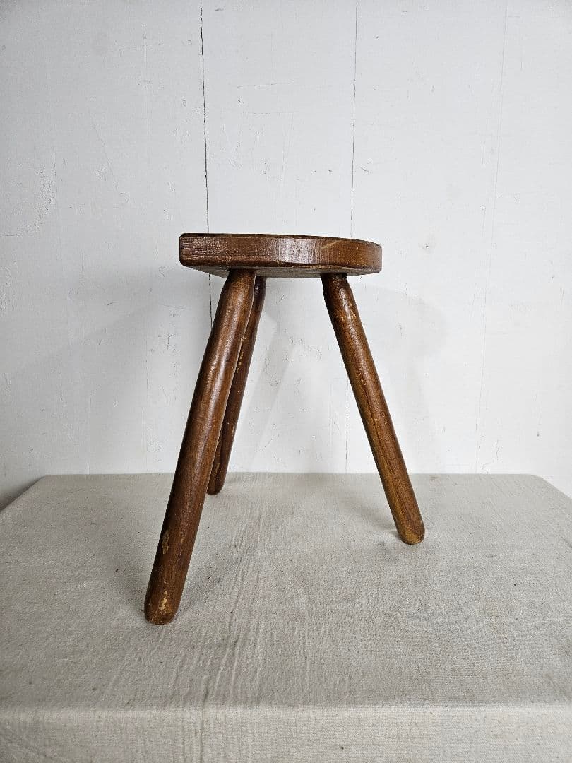 France antique 古い木のスツール 木製 チェア 椅子 花台
