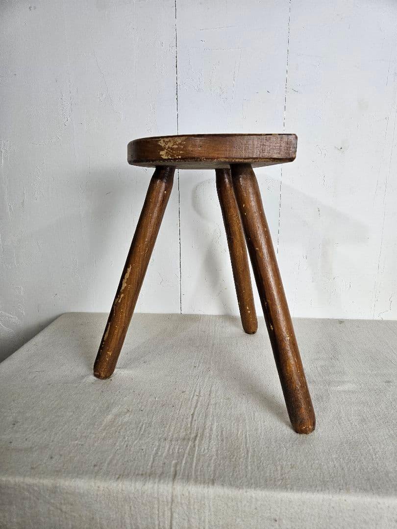 France antique 古い木のスツール 木製 チェア 椅子 花台