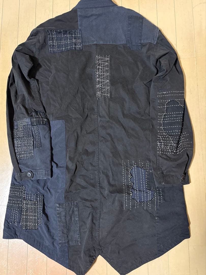 激レア maharishi マハリシ ノーカラーコート パッチワーク 刺し子