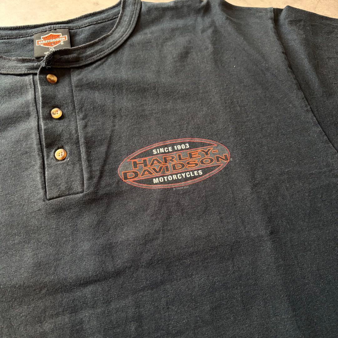 【Harley Davidson】90s USA製ヘンリーネックTシャツ古着