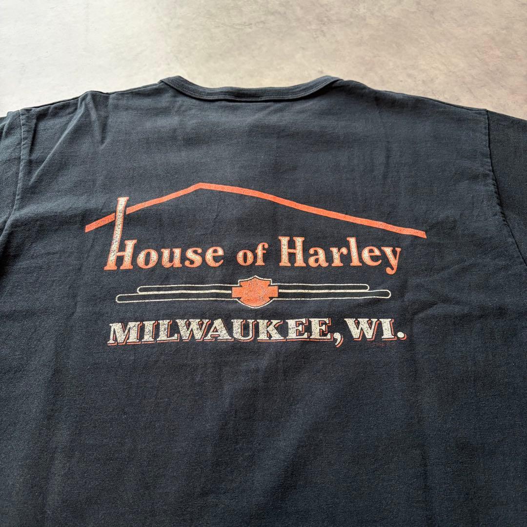 【Harley Davidson】90s USA製ヘンリーネックTシャツ古着
