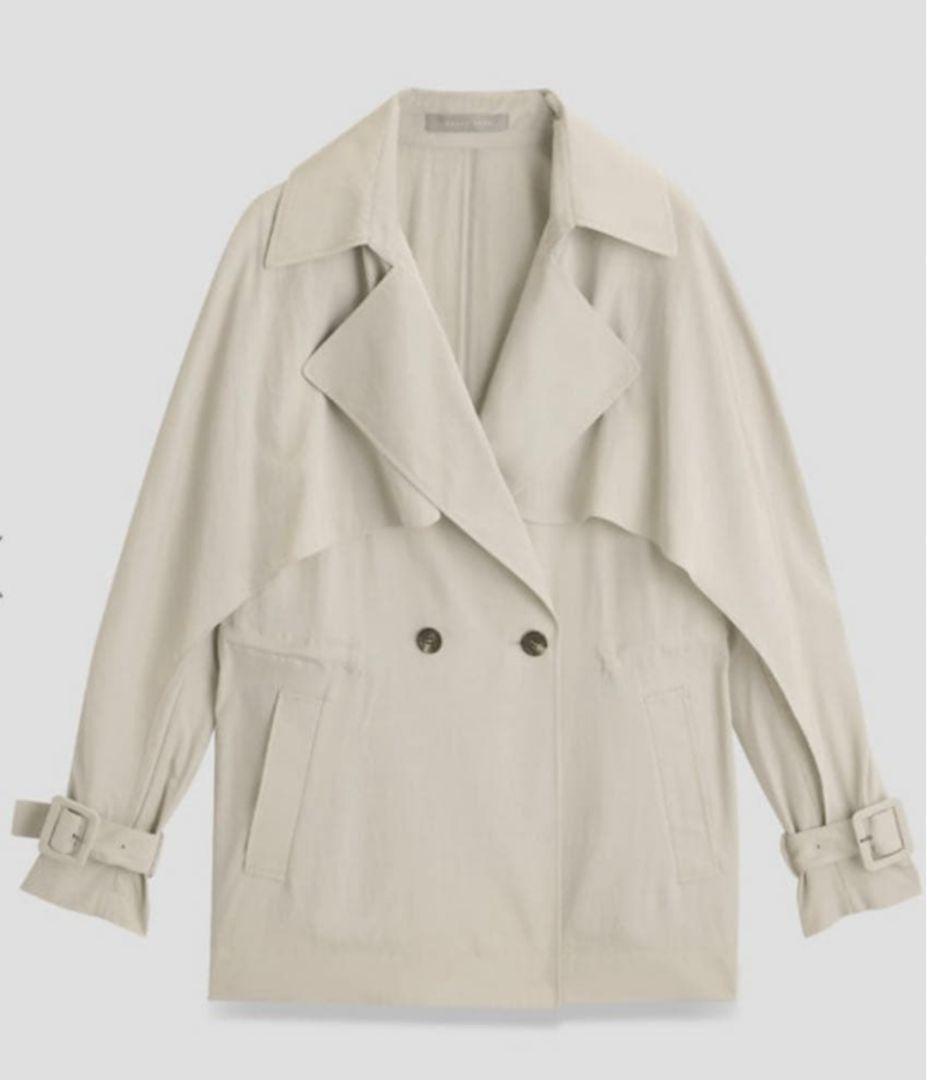 極美品*定価7.5万 セオリーリュクス ショートトレンチ 手洗い可能 38