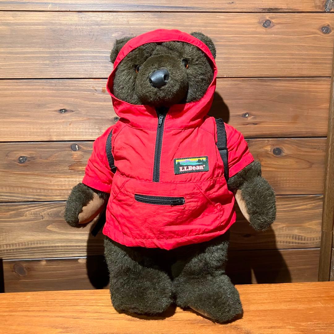 llbean teddy bear コラボ　ぬいぐるみ　アノラックパーカー　赤