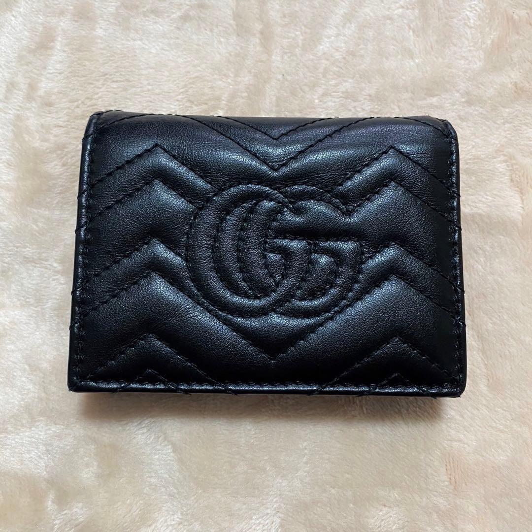 あめちゃん専用　GUCCI 二つ折り財布 キルティング マーモント GG 黒
