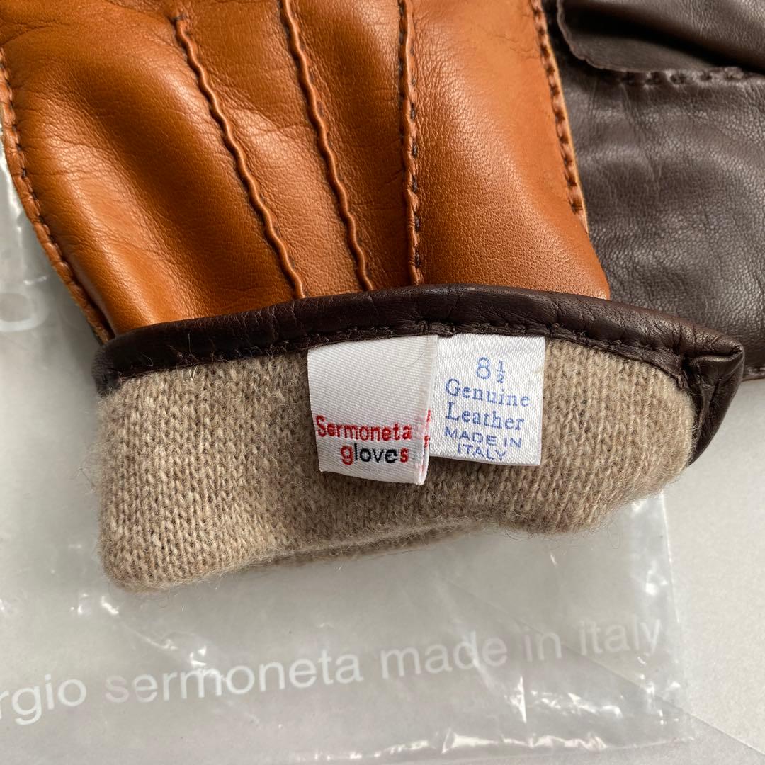 未使用　セルモネータ　メンズサイズ　レザーグローブ　ブラウン　革手袋　イタリア製