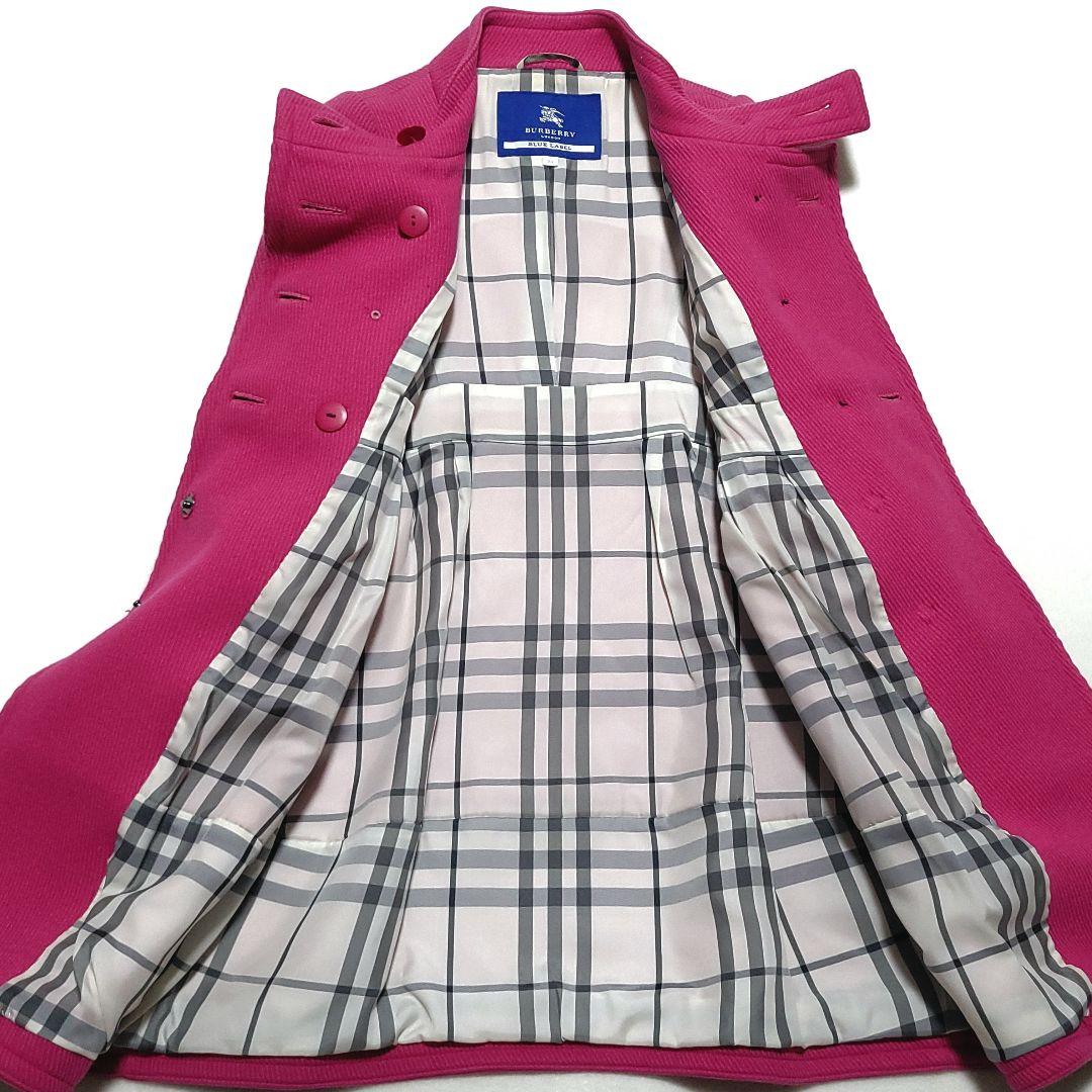 【美品】BURBERRY　ロングコート スタンドカラー メガバチェック ピンク