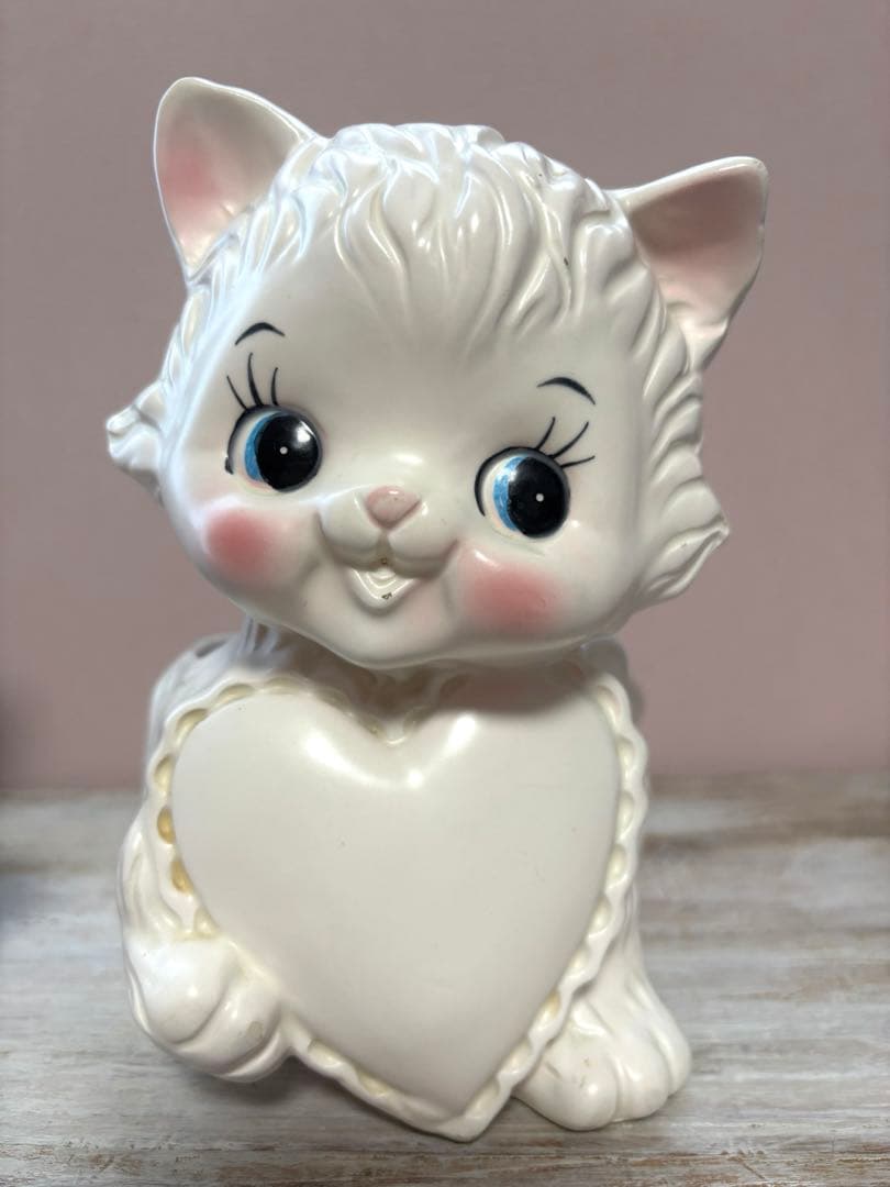 ヴィンテージ　ベビープランター　白い子猫とロバちゃん