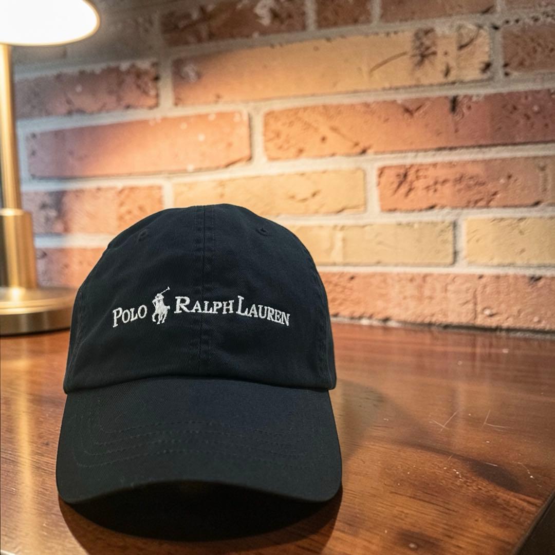 極美品❗️現行QRタグ❗️ POLO コットン ツイル ボール キャップ BLACK