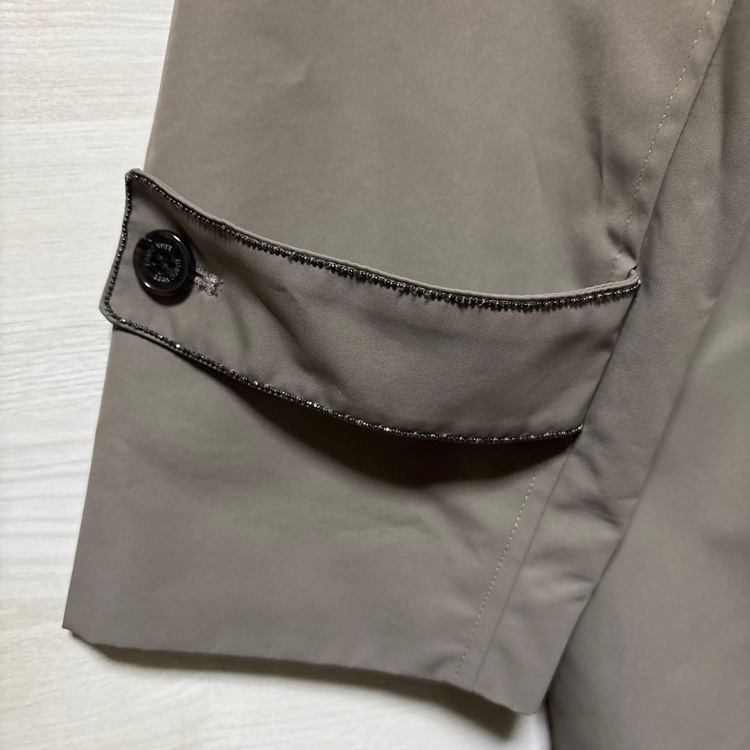 blanc vert ブランベール キラキラ装飾 フーデットコート 40 L