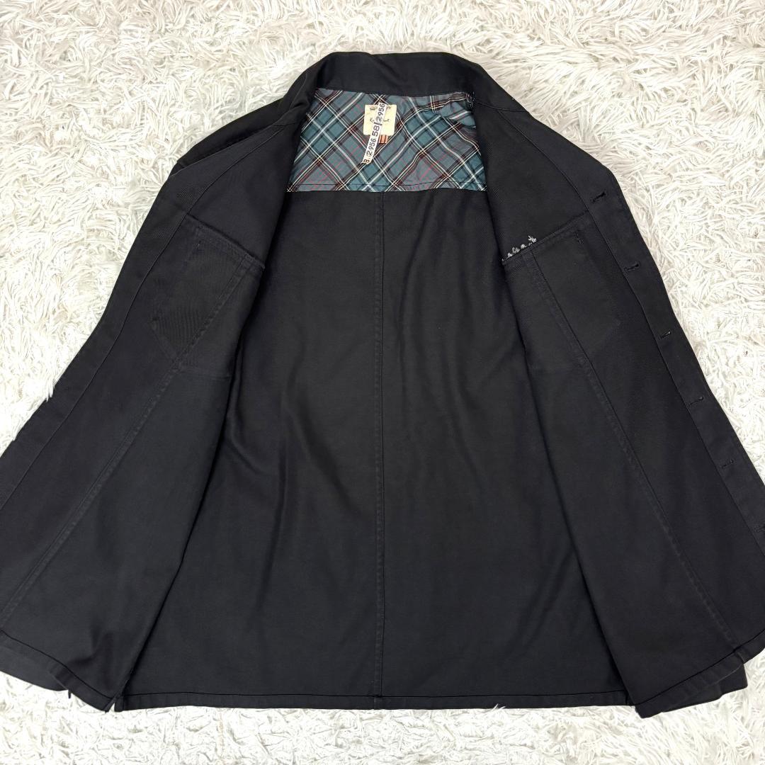 Karl Helmut　刺繍ロゴ　黒　ワークジャケット　Lサイズ　チェック裏地