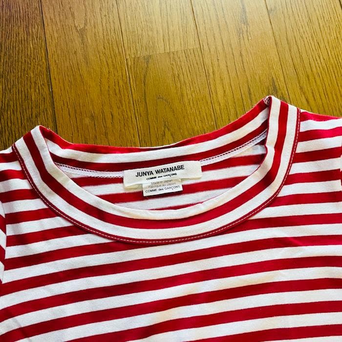 新品 JUNYA WATANABE Tシャツ ボーダー レッド ホワイト