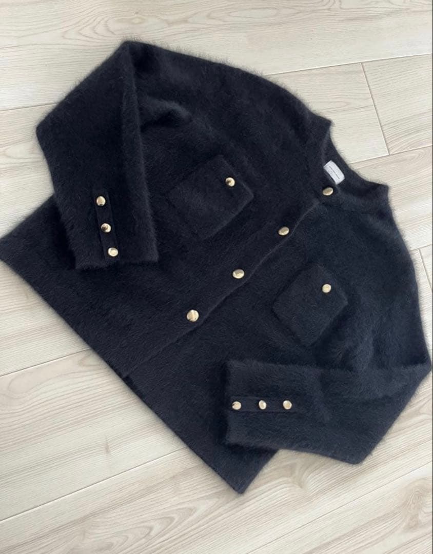 【美品】 green label relaxing デイリーエリートカーデ　黒