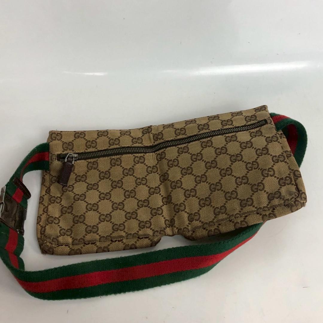 GUCCI グッチ GGキャンバス シェリーライン ウエストバッグ レディース