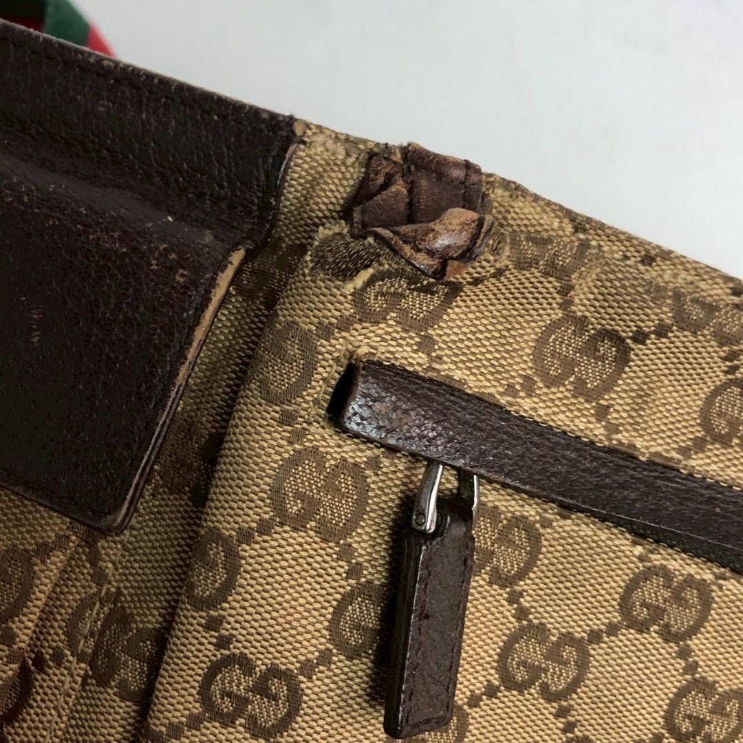 GUCCI グッチ GGキャンバス シェリーライン ウエストバッグ レディース