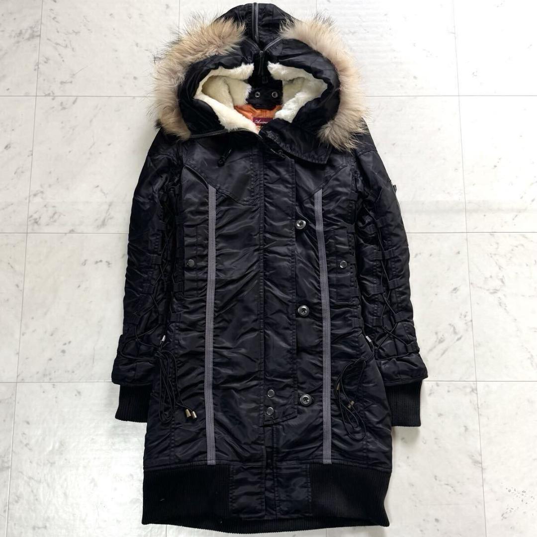 美品 2way AVIREX N-2B フライトジャケットラクーンファー M