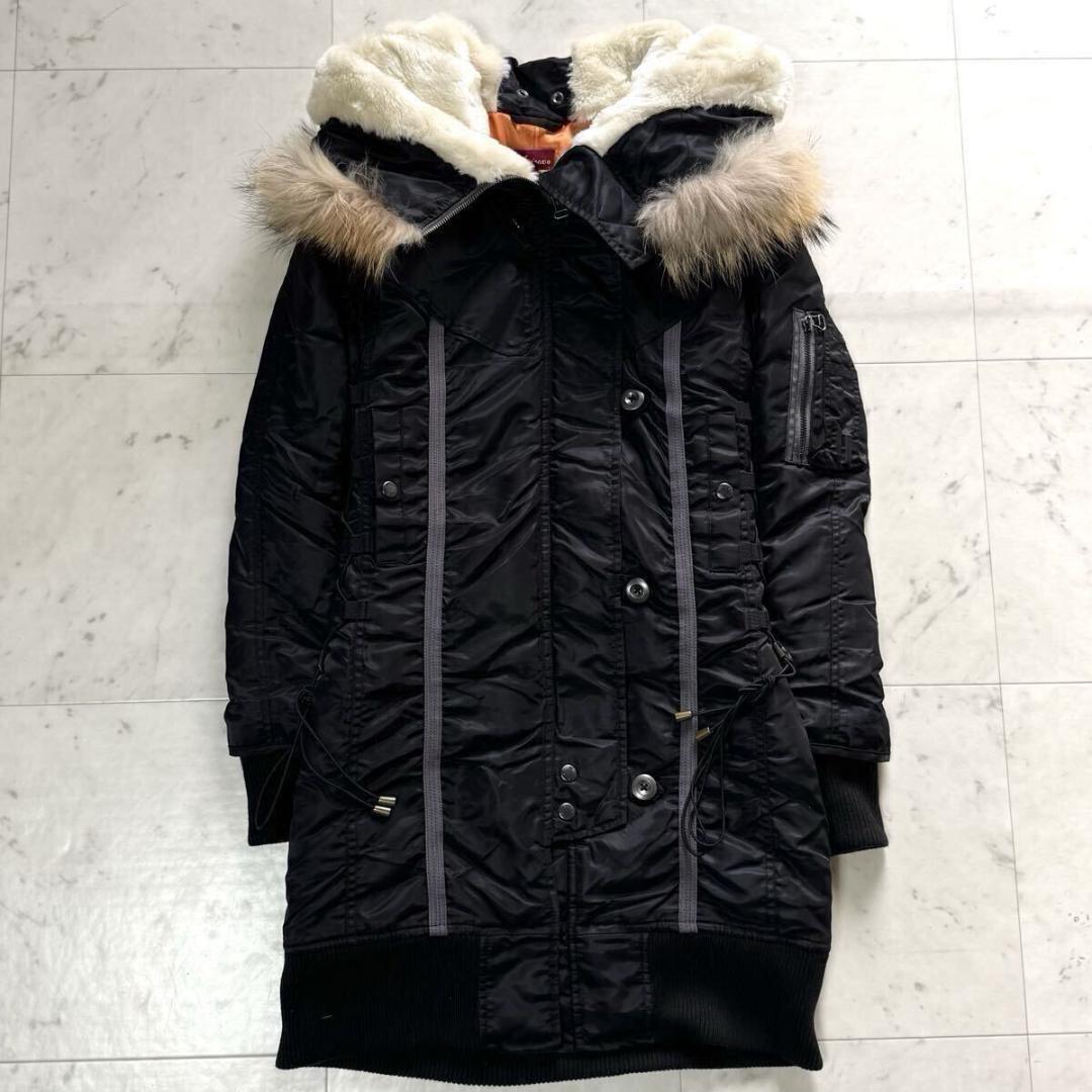 美品 2way AVIREX N-2B フライトジャケットラクーンファー M