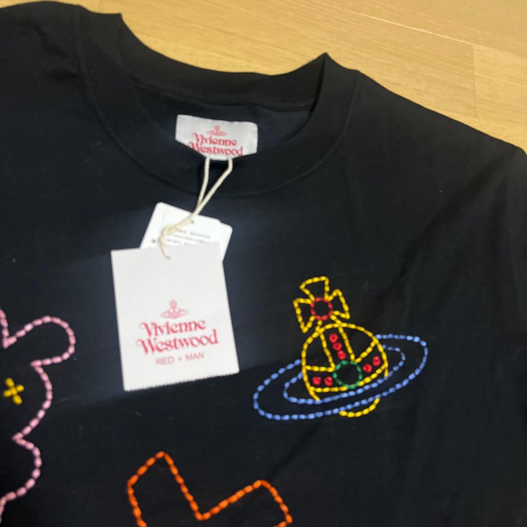 Vivienne Westwood 新品 MAN RED オーブ スカル刺繍 T