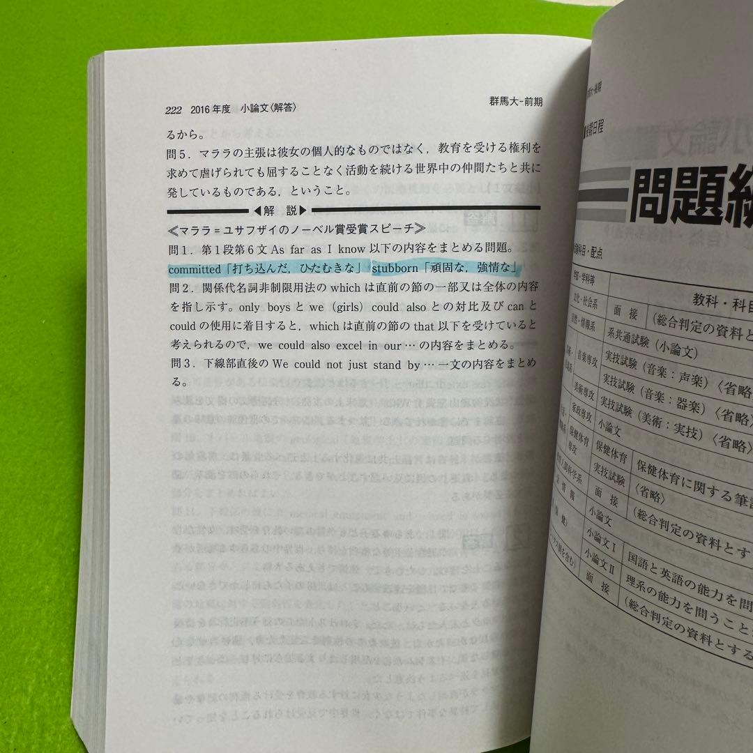 群馬大学　赤本　医学部　2015年～2023年 9年分