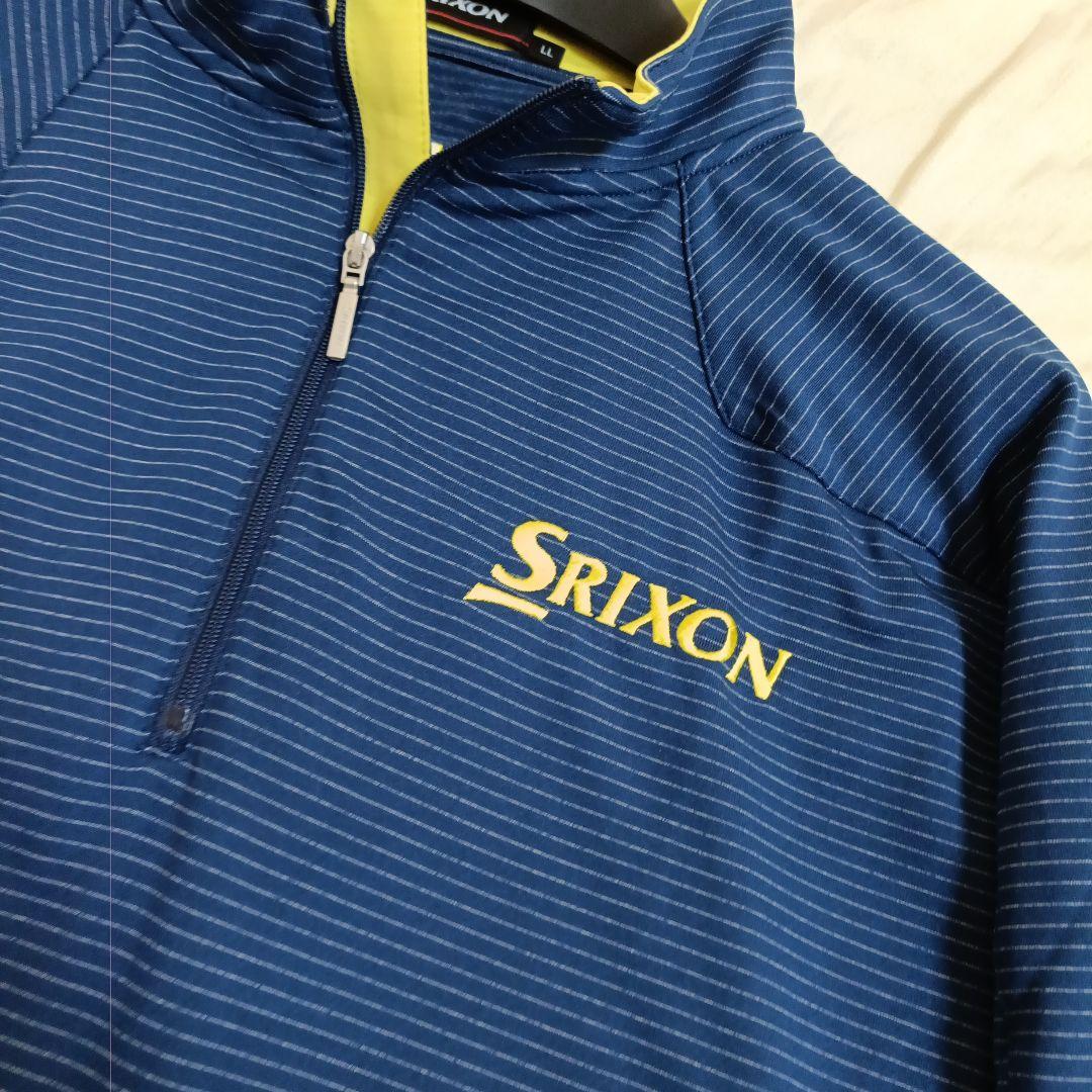 未使用 SRIXON ボーダー柄ハーフジップ・タートル薄手セーター2点セットLL