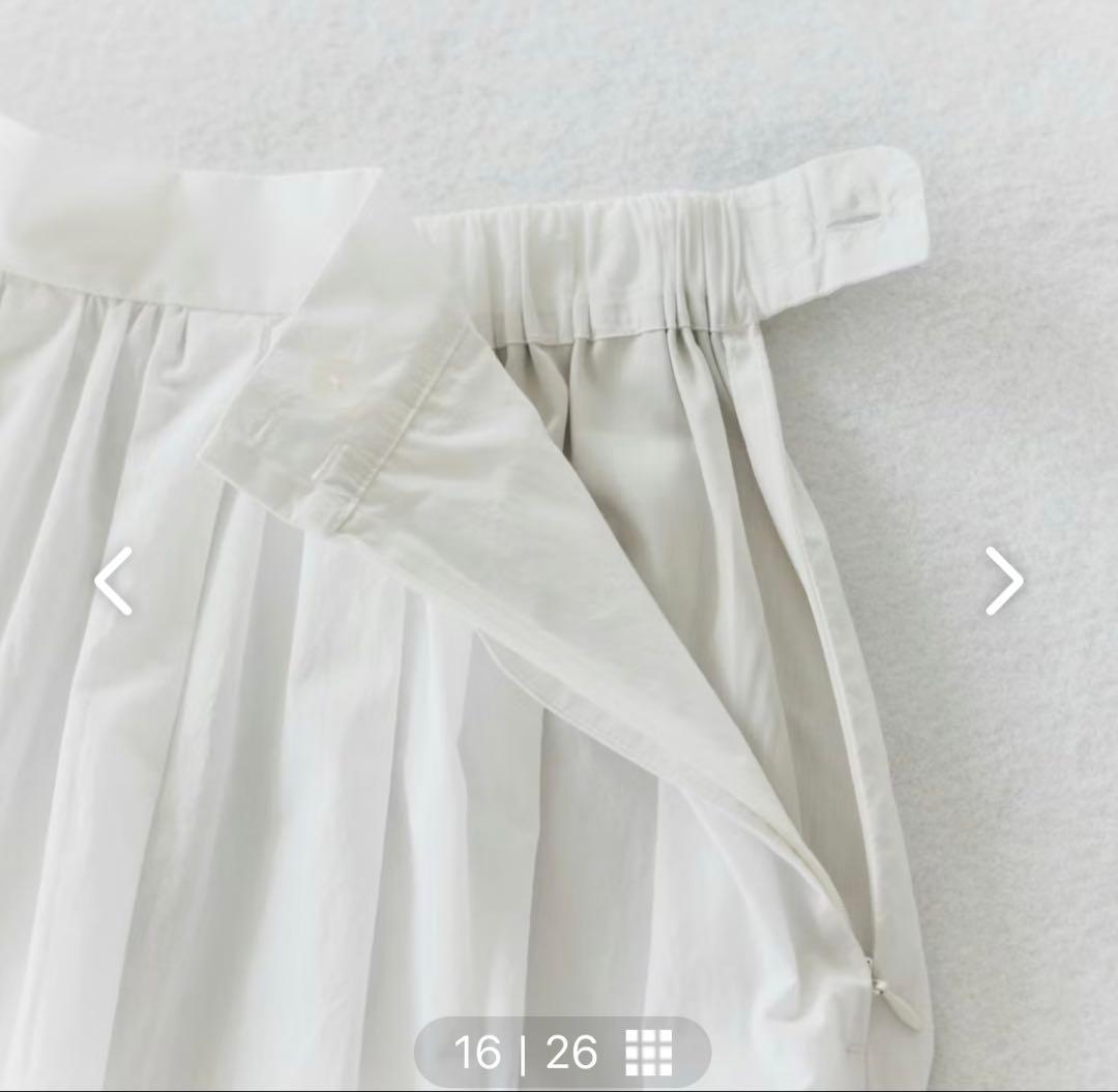 北欧、暮らしの道具店 凛とした、大人のための白スカートMサイズ