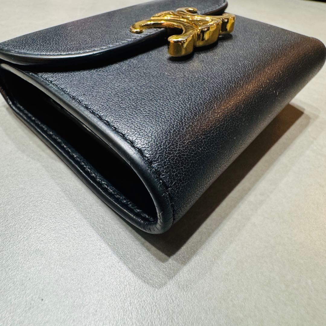 CELINE セリーヌ　スモールフラップウォレット　トリオンフ　ブラック