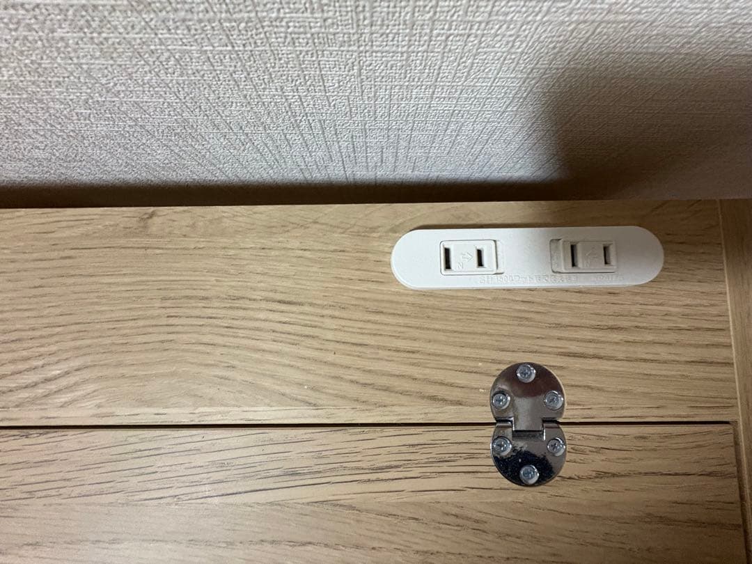 伸縮可能ドレッサー 木目調 2口コンセント【完成品】