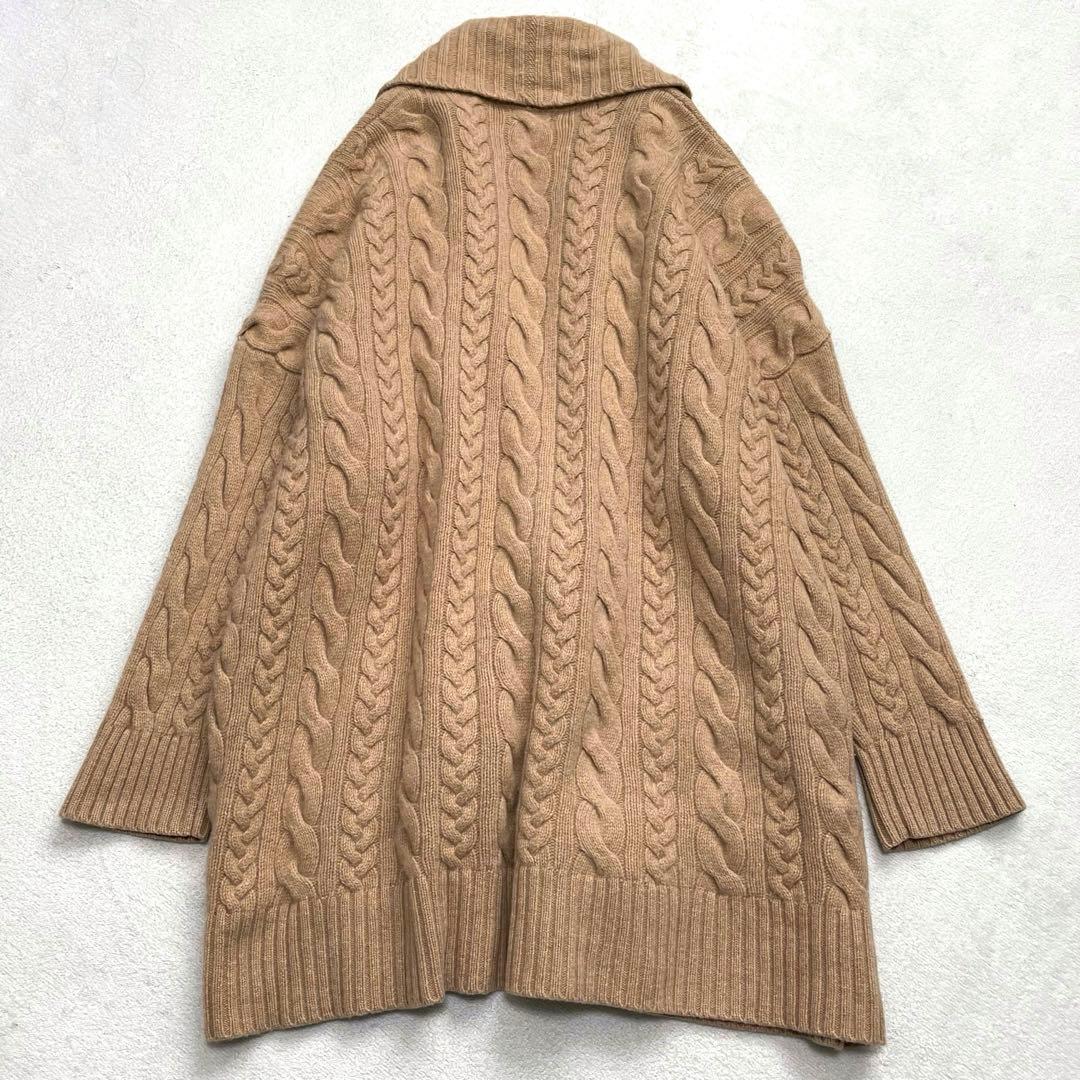 ポロラルフローレン カシミヤ ケーブル編み ニット ロングカーディガン ショール