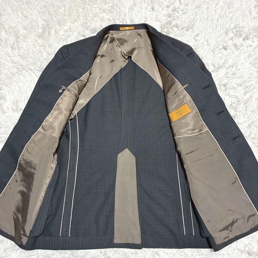 カシミヤ⭐️MCM スーツ セットアップ パイピング　ロゴ刻印 グレー L相当