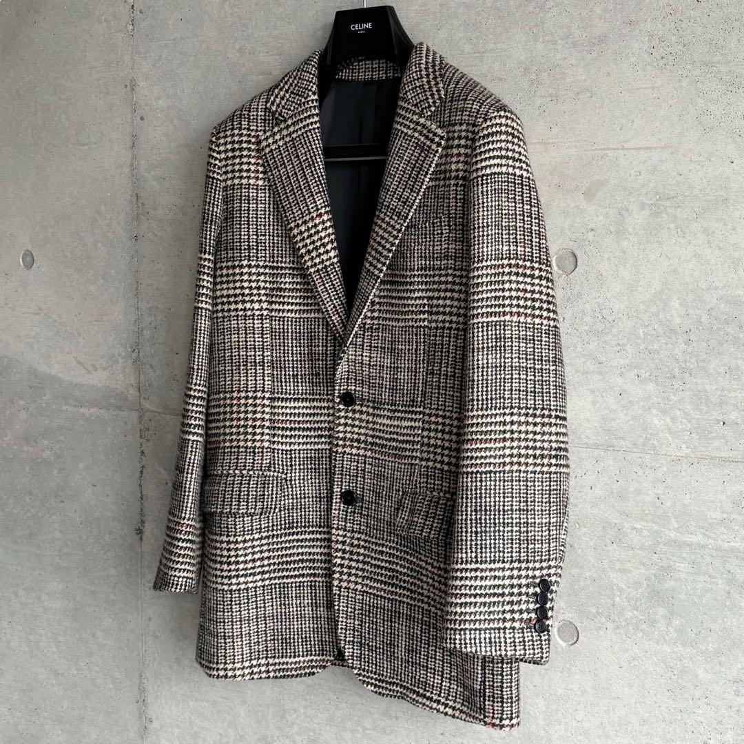 極美品 CELINE TOMBOY ツイードテーラードジャケット 34 ロング