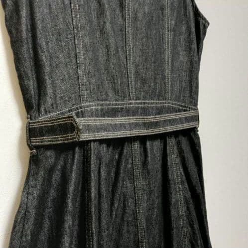 美品　バーバリーブルーレーベル　デニム　ノースリーブワンピース　ベルト付き　38