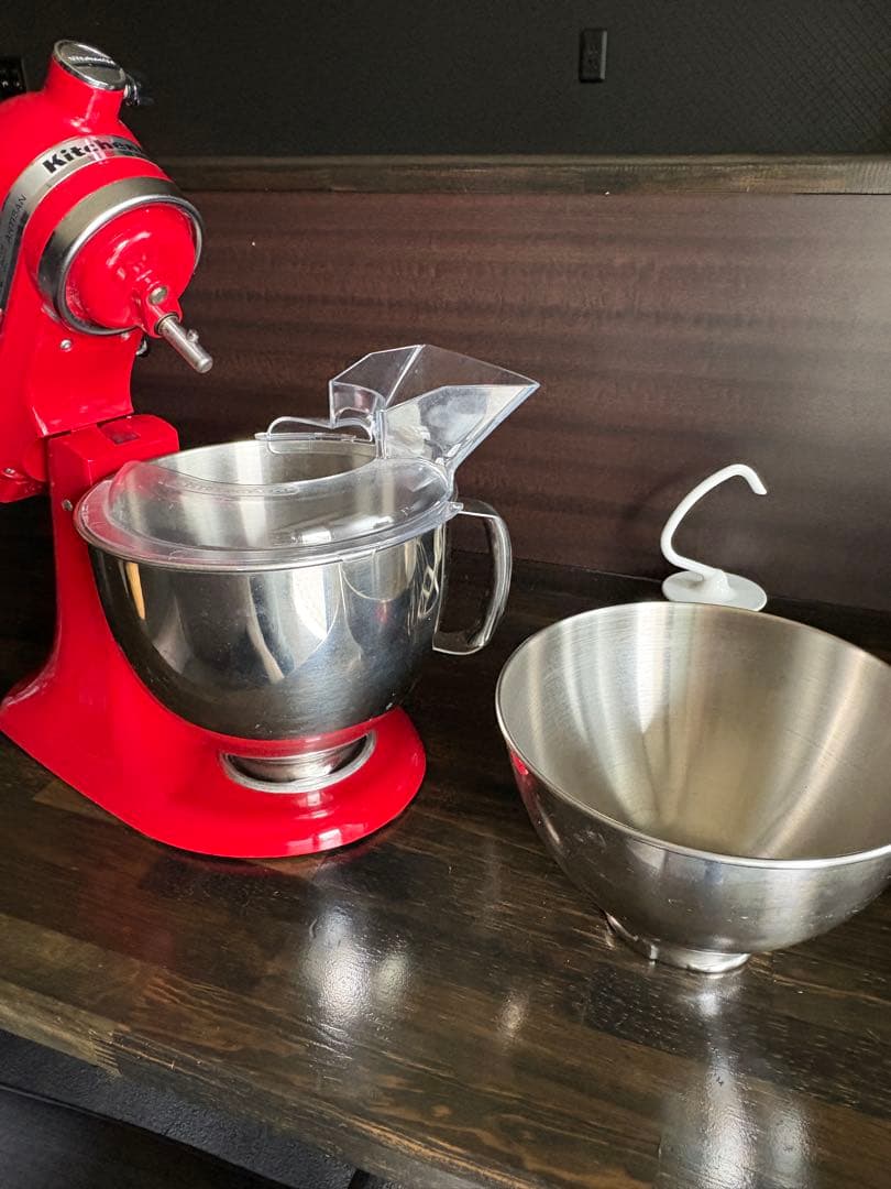【激安】KitchenAid スタンドミキサー レッド ミートチョッパー付