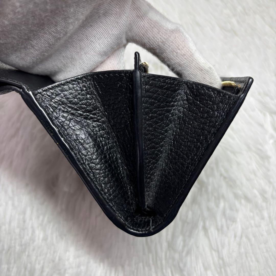 ✨極美品✨ グッチ GGスプリーム マーモント 二つ折り財布 L字ジップ 黒