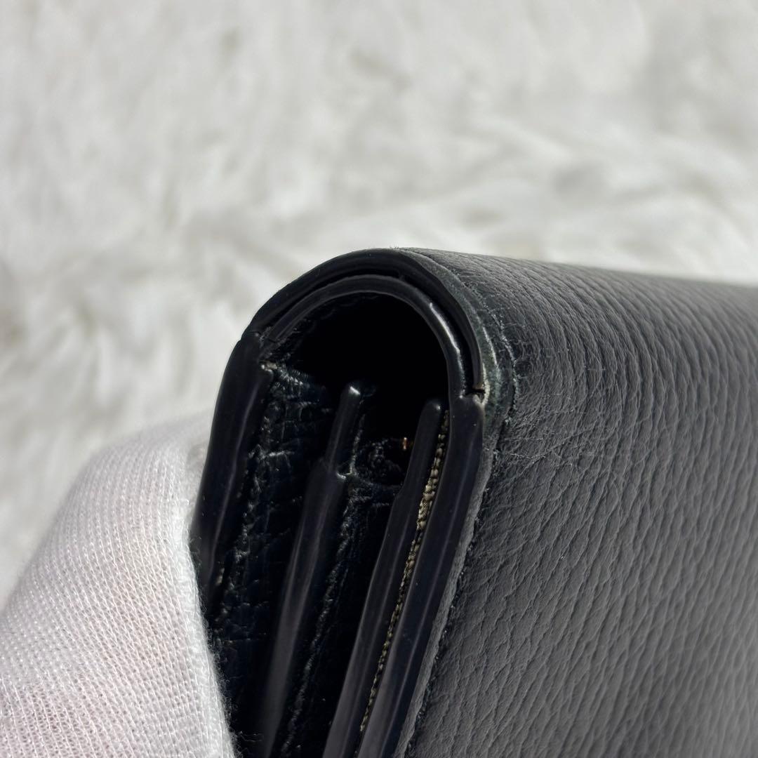 ✨極美品✨ グッチ GGスプリーム マーモント 二つ折り財布 L字ジップ 黒